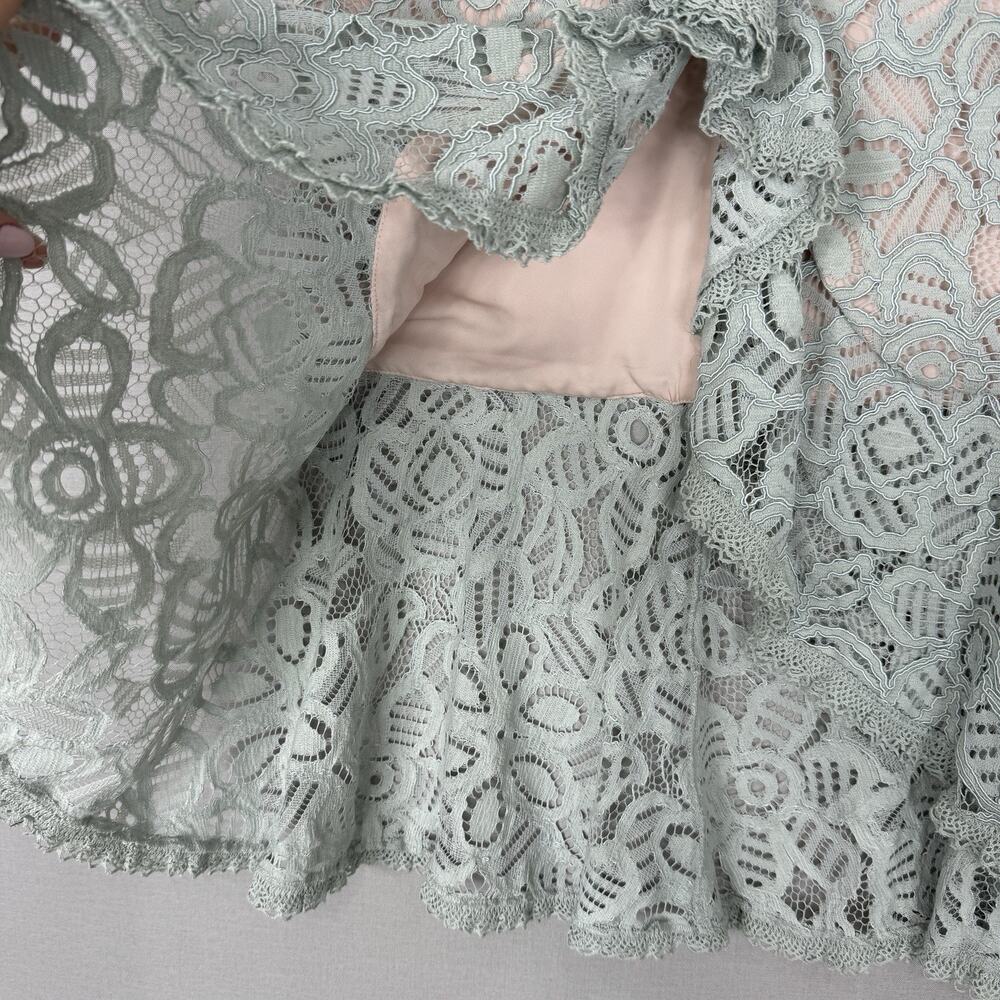 Alexis Women Skirt Set Small Blue Pastel Lace Midi Ruffle Fairy Dainty Whimy Y2K - Picture 4 of 16